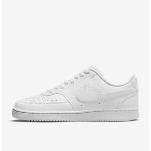 Nike Court Vision‎ Next Nature Low Top Triple White Leather Sneaker Women’s Sz 8